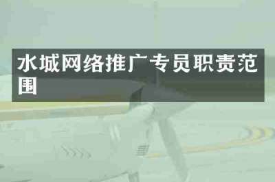 水城网络推广专员职责范围