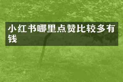 小红书哪里点赞比较多有钱