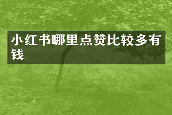 小红书哪里点赞比较多有钱