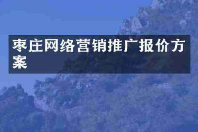 枣庄网络营销推广报价方案