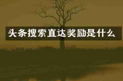 头条搜索直达奖励是什么