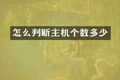 怎么判断主机个数多少