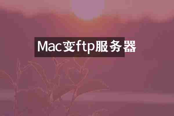 Mac变ftp服务器
