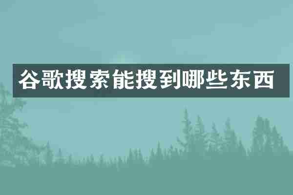 谷歌搜索能搜到哪些东西