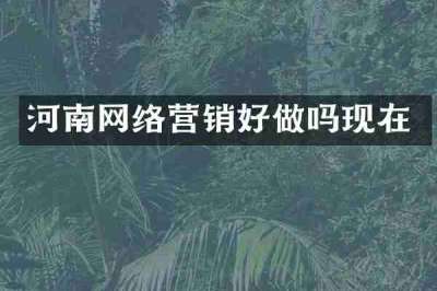 河南网络营销好做吗现在