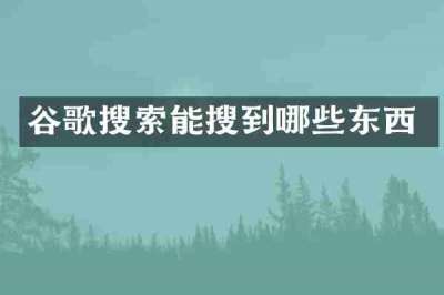 谷歌搜索能搜到哪些东西