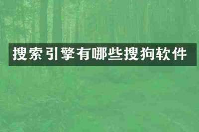 搜索引擎有哪些搜狗软件