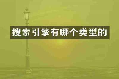 搜索引擎有哪个类型的