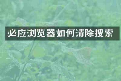必应浏览器如何清除搜索