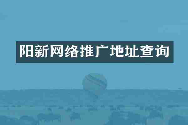 阳新网络推广地址查询