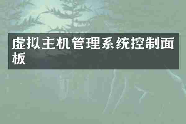 虚拟主机管理系统控制面板