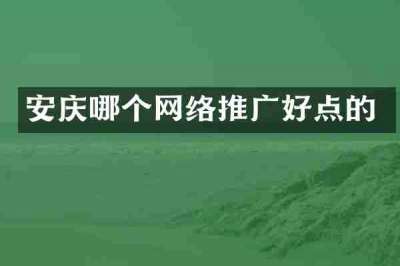 安庆哪个网络推广好点的