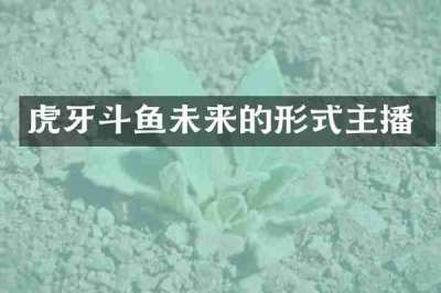 虎牙斗鱼未来的形式主播