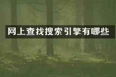 网上查找搜索引擎有哪些
