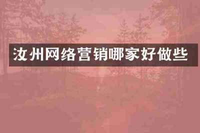 汝州网络营销哪家好做些