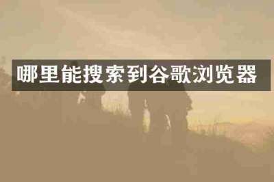 哪里能搜索到谷歌浏览器
