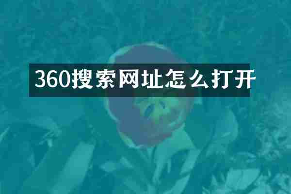 360搜索网址怎么打开