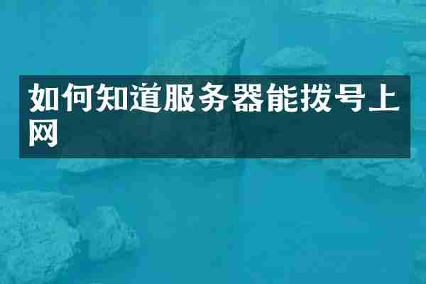 如何知道服务器能拨号上网