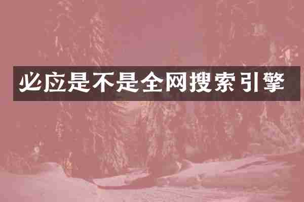 必应是不是全网搜索引擎
