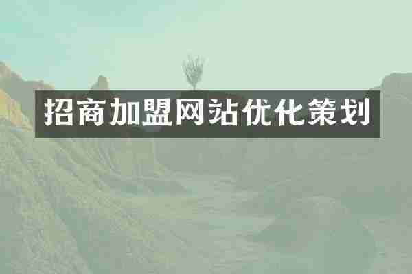 招商加盟网站优化策划
