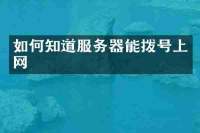 如何知道服务器能拨号上网