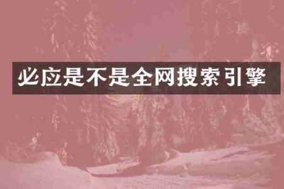 必应是不是全网搜索引擎