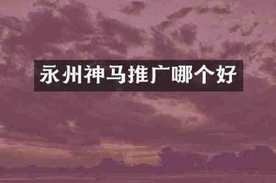 永州神马推广哪个好