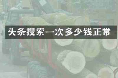头条搜索一次多少钱正常