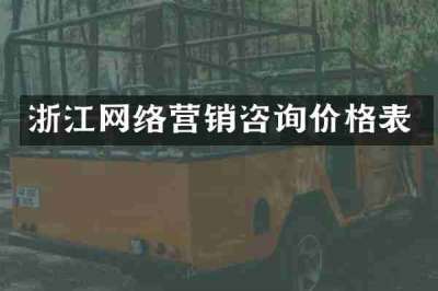 浙江网络营销咨询价格表