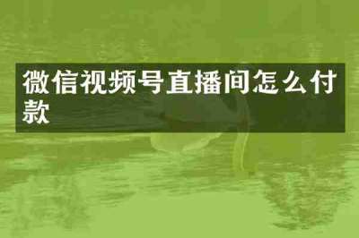 微信视频号直播间怎么付款