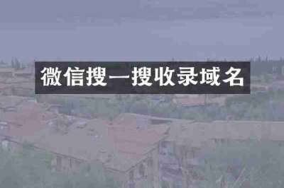 微信搜一搜收录域名