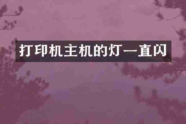 打印机主机的灯一直闪