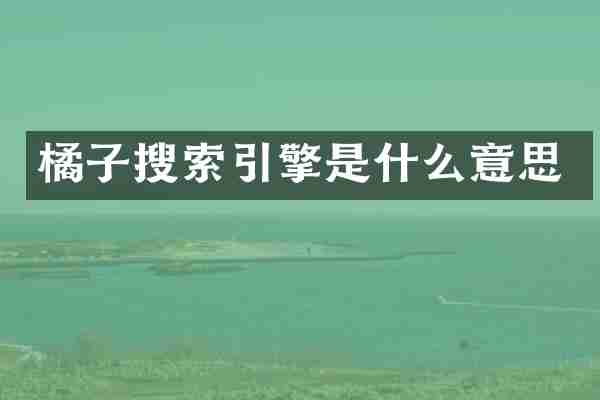 橘子搜索引擎是什么意思