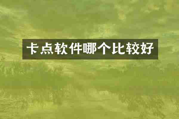 卡点软件哪个比较好