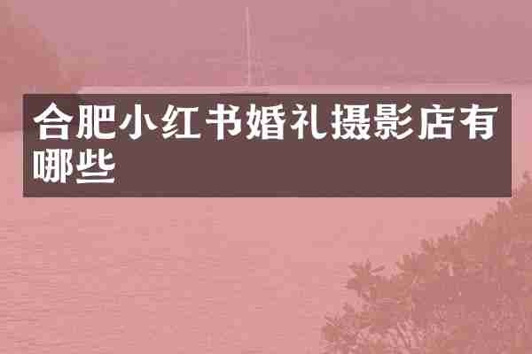 合肥小红书婚礼摄影店有哪些