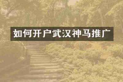 如何开户武汉神马推广
