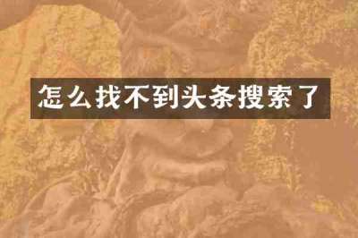 怎么找不到头条搜索了