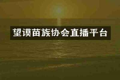 望谟苗族协会直播平台
