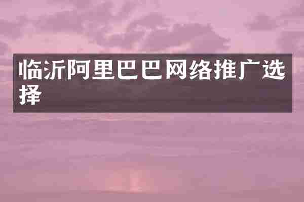 临沂阿里巴巴网络推广选择