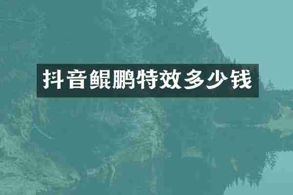 抖音鲲鹏特效多少钱