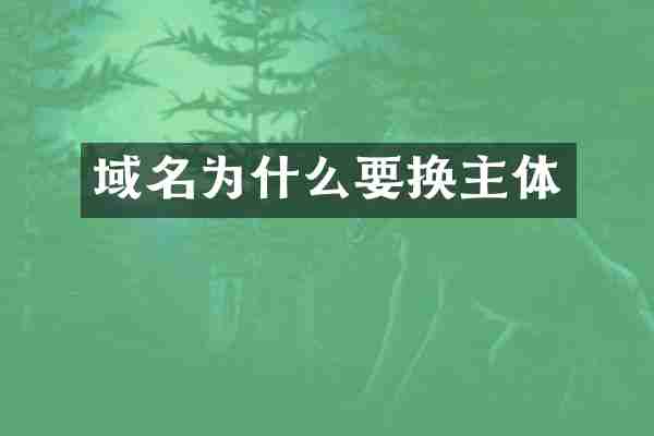 域名为什么要换主体