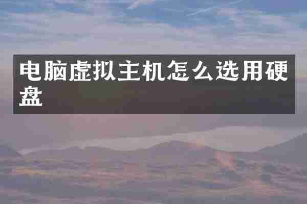 电脑虚拟主机怎么选用硬盘