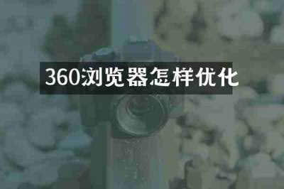 360浏览器怎样优化