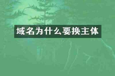 域名为什么要换主体