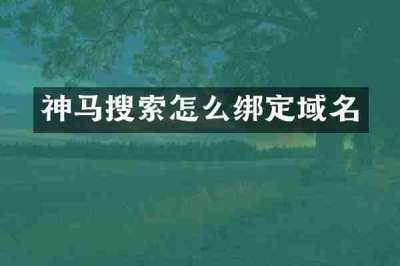 神马搜索怎么绑定域名