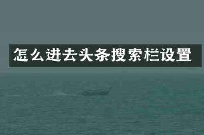 怎么进去头条搜索栏设置