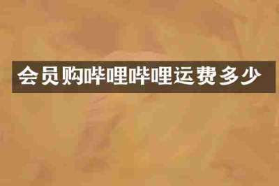 会员购哔哩哔哩运费多少