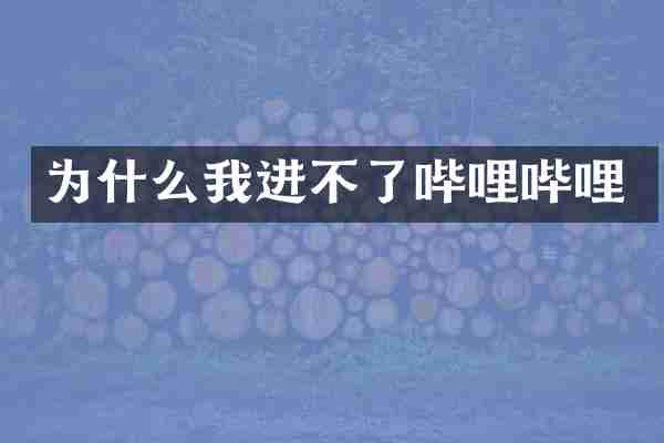 为什么我进不了哔哩哔哩