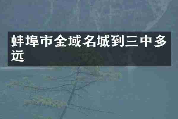 蚌埠市金域名城到三中多远