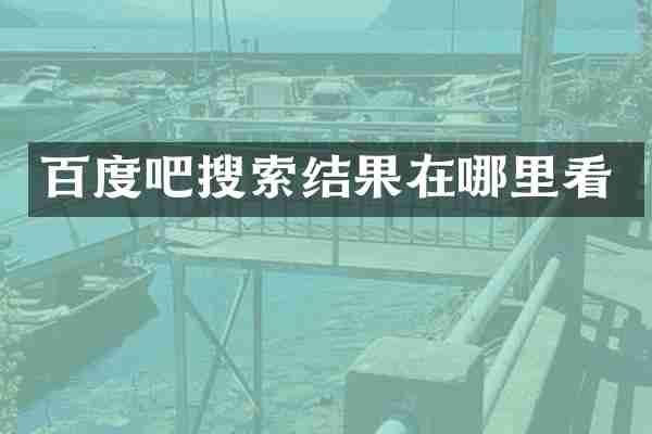 百度吧搜索结果在哪里看